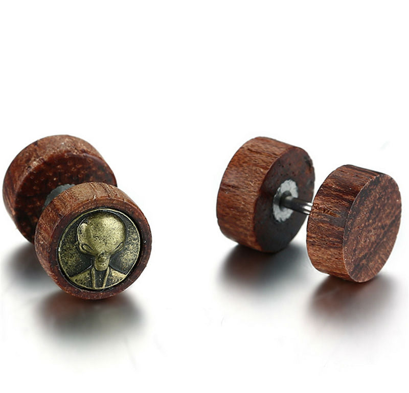 Stylish Ghost Wooden Stud Earring