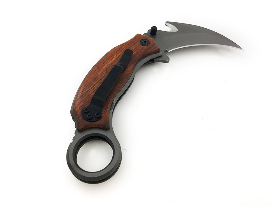 Wooden Titanium Folding Knife