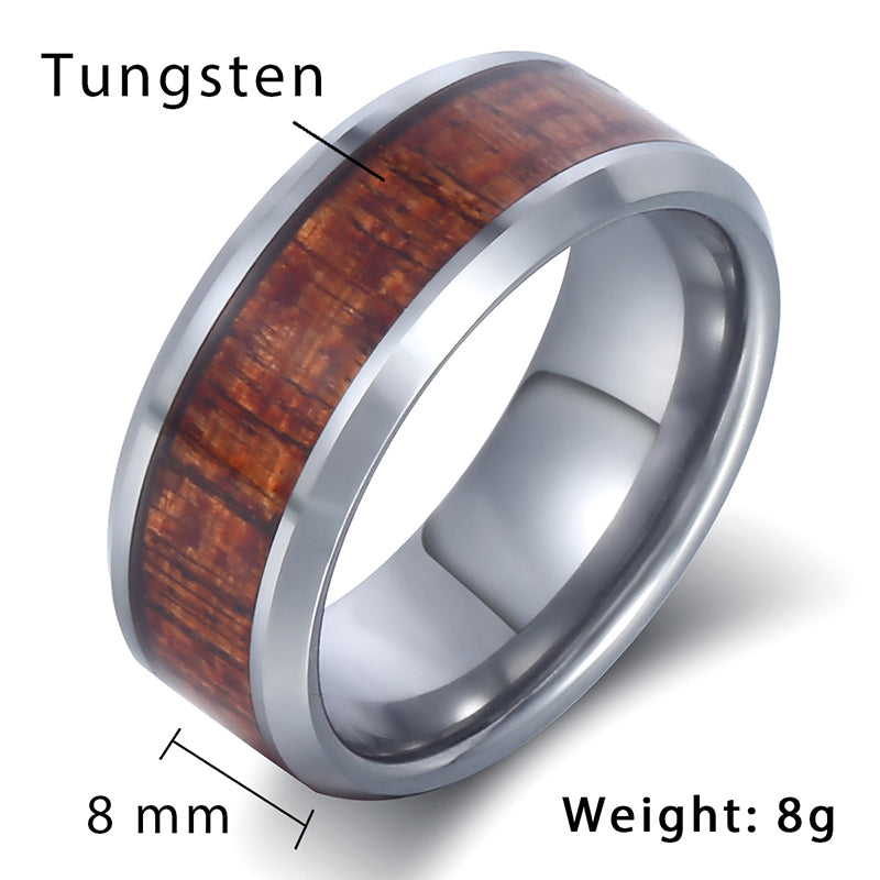 Wooden Silver Wedding Band