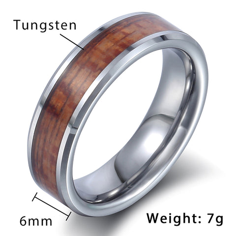 Wooden Silver Wedding Band