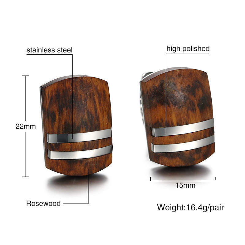 Retro Rosewood Cuff Links