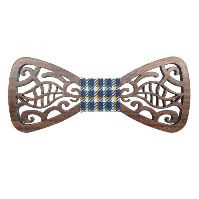 Star Hollow Wooden Bow Tie