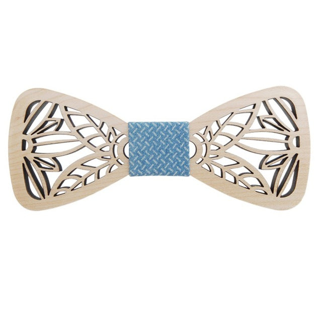 Star Hollow Wooden Bow Tie