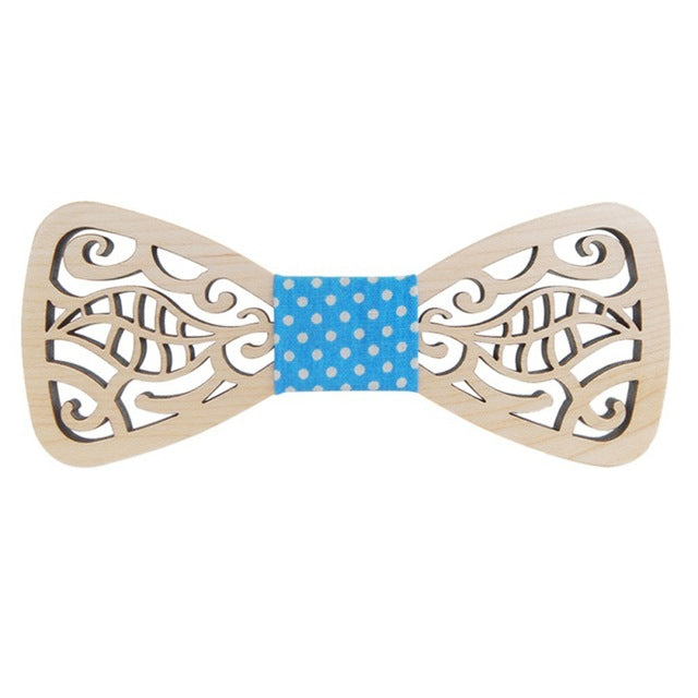 Star Hollow Wooden Bow Tie