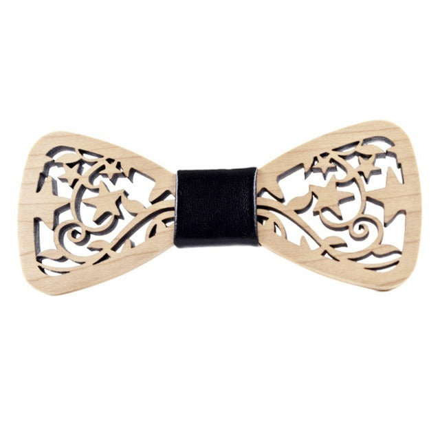 Star Hollow Wooden Bow Tie