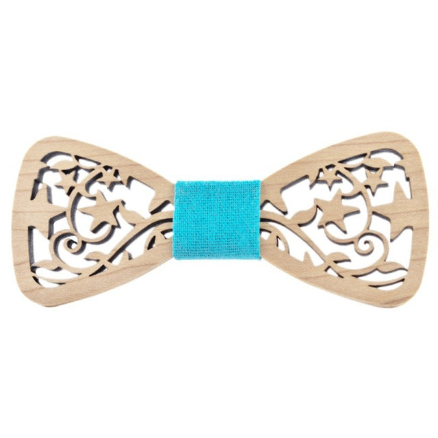 Star Hollow Wooden Bow Tie