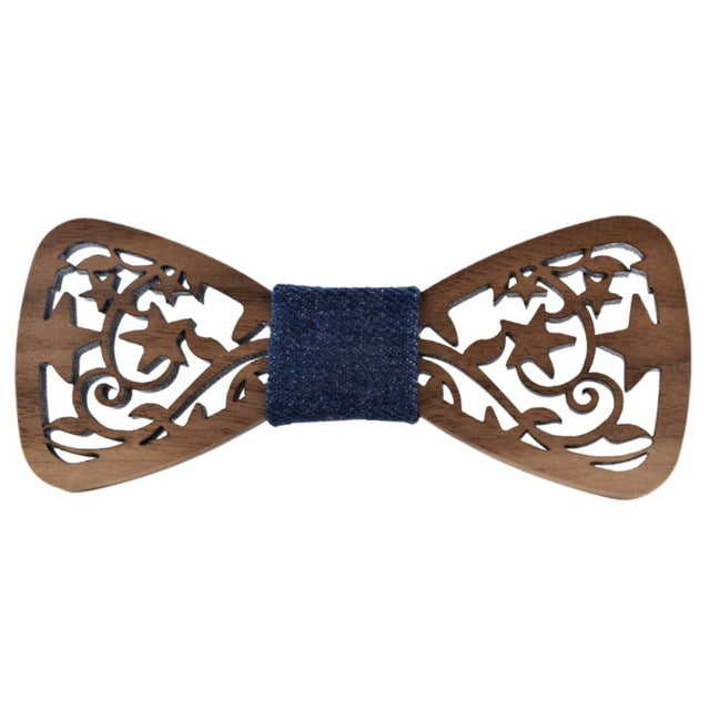 Star Hollow Wooden Bow Tie