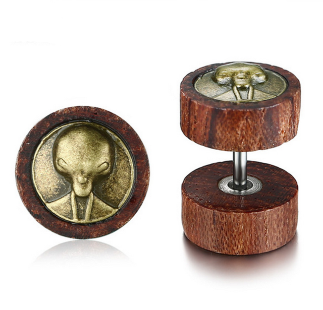 Stylish Ghost Wooden Stud Earring