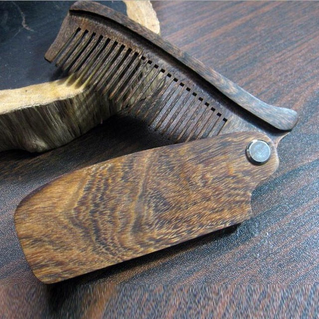 Wooden Folding Beard Comb